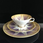 Gold and Purple Art Deco Design Tea cup and saucer