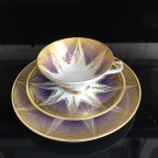 Gold and Purple Art Deco Design Tea cup and saucer