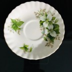 White Trilliums green leaves tea cup and saucer