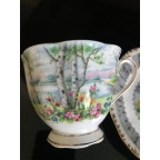 gold trim farmhouse Tea cup and saucer