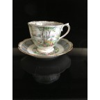 gold trim farmhouse Tea cup and saucer