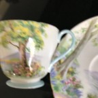 Woodlands light blue handle Tea cup and saucer