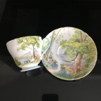 Woodlands light blue handle Tea cup and saucer