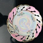 Japan Fine bone china Pink iridescent pierced saucer