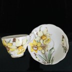 Yellow Daffodils gold trim Tea cup and saucer