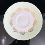 Mint Green with Gold Fronds Tea cup and saucer