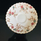 teal dark pink floral tea cup and saucer