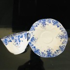 Dainty Cobalt blue flowers Tea cup and saucer