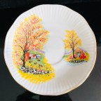 Autumn Covered Bridge tea cup and saucer