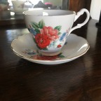 Fine bone china red and orange flowers