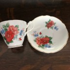 Fine bone china red and orange flowers