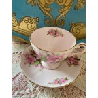 Vintage Tuscan light pink tea cup and saucer