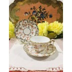 As is Antique hand painted trio of tea cup