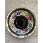 Antique black Handpainted black tea cup and saucer