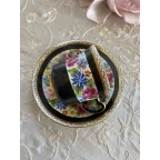 Antique black Handpainted black tea cup and saucer