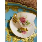 Bone china light pink tea cup and saucer