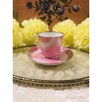 White lace pink tea cup and saucer