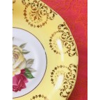 Vintage bright yellow Queen Anne tea cup and saucer