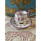 Unique rosina purple mauve tea cup and saucer