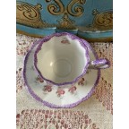 Unique rosina purple mauve tea cup and saucer