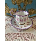 Unique rosina purple mauve tea cup and saucer